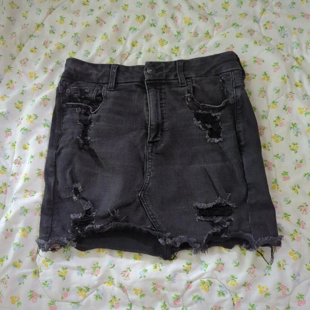 Black denim skirt by American Eagle